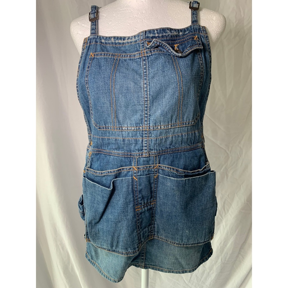 Muse de Deuxieme Classe Japanese Denim Utility Overall Mini Dress Blue 36‎ JP